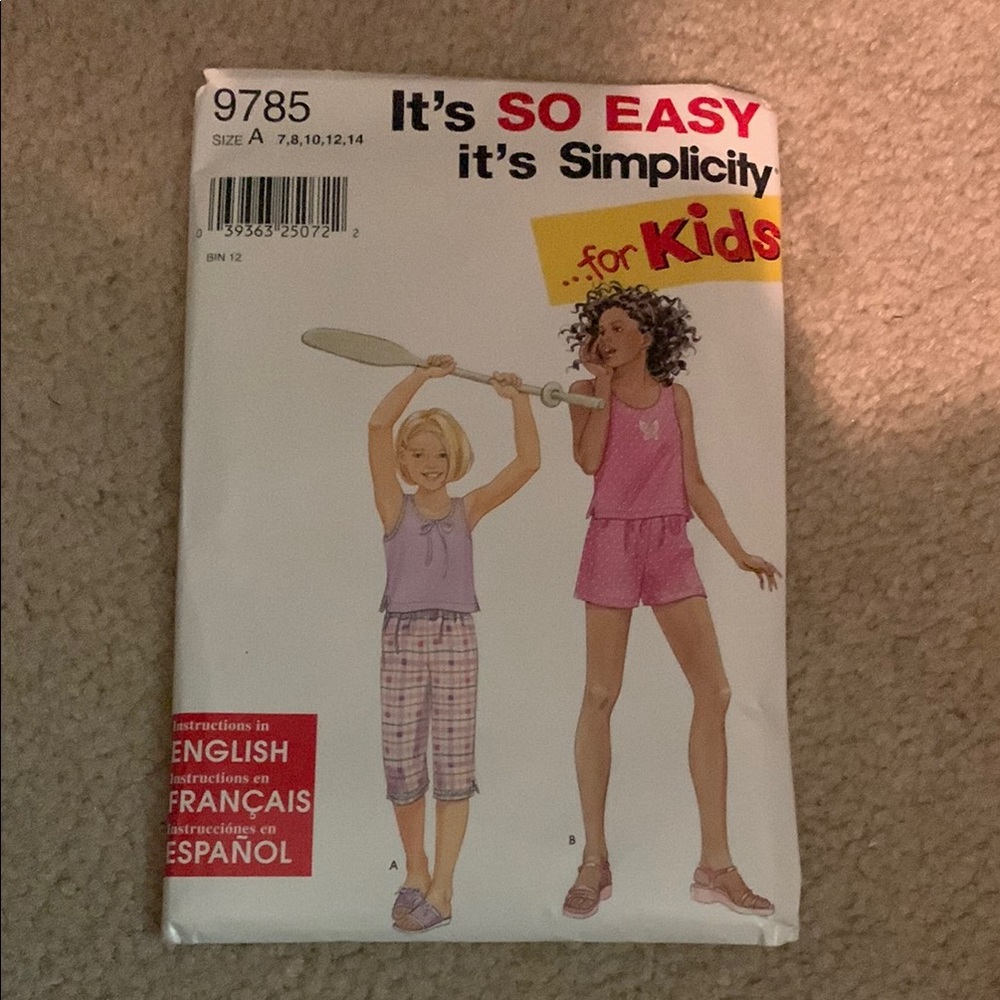 Simplicity Kids Sewing Pattern 9785